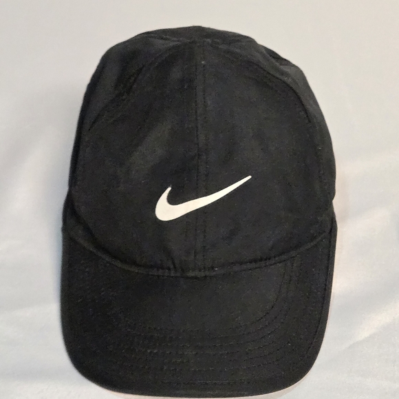 Nike Featherlight Dri-fit Hat Adjustable Black Cap Unisex Adult Lightweight - Picture 3 of 8